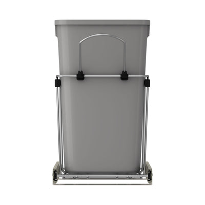 Rev-A-Shelf Double Pullout Trash Can 27 qt. for Kitchen, Silver, RV-15KD-17C S