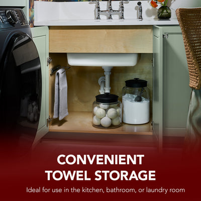Rev-A-Shelf Pullout Dish Towel Bar Under Kitchen Cabinet, Chrome, 563-51-C