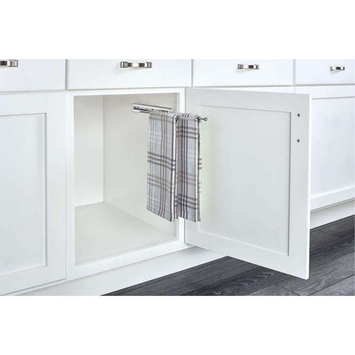 Rev-A-Shelf Pullout Dish Towel Bar Under Kitchen Cabinet, Chrome, 563-51-C