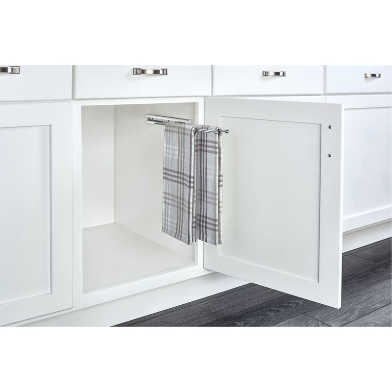 Rev-A-Shelf Pull Out Dish Towel Bar Under Kitchen Cabinet, Chrome, 563-51-C