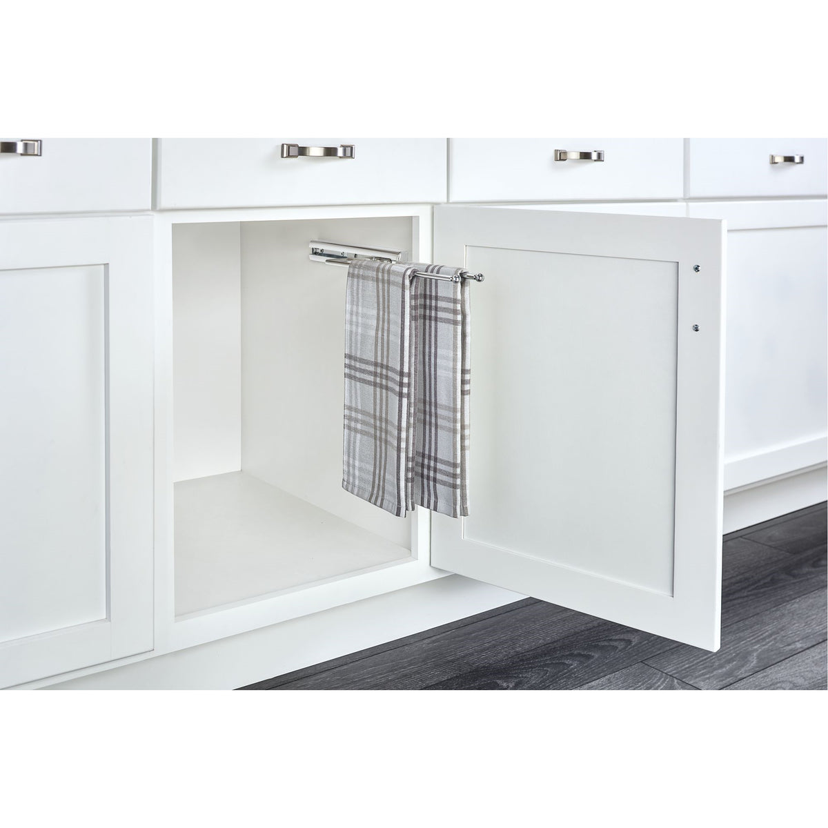 Rev-A-Shelf 563-51-C Under Cabinet Kitchen Pull-Out Towel Bar, Chrome (Open Box)