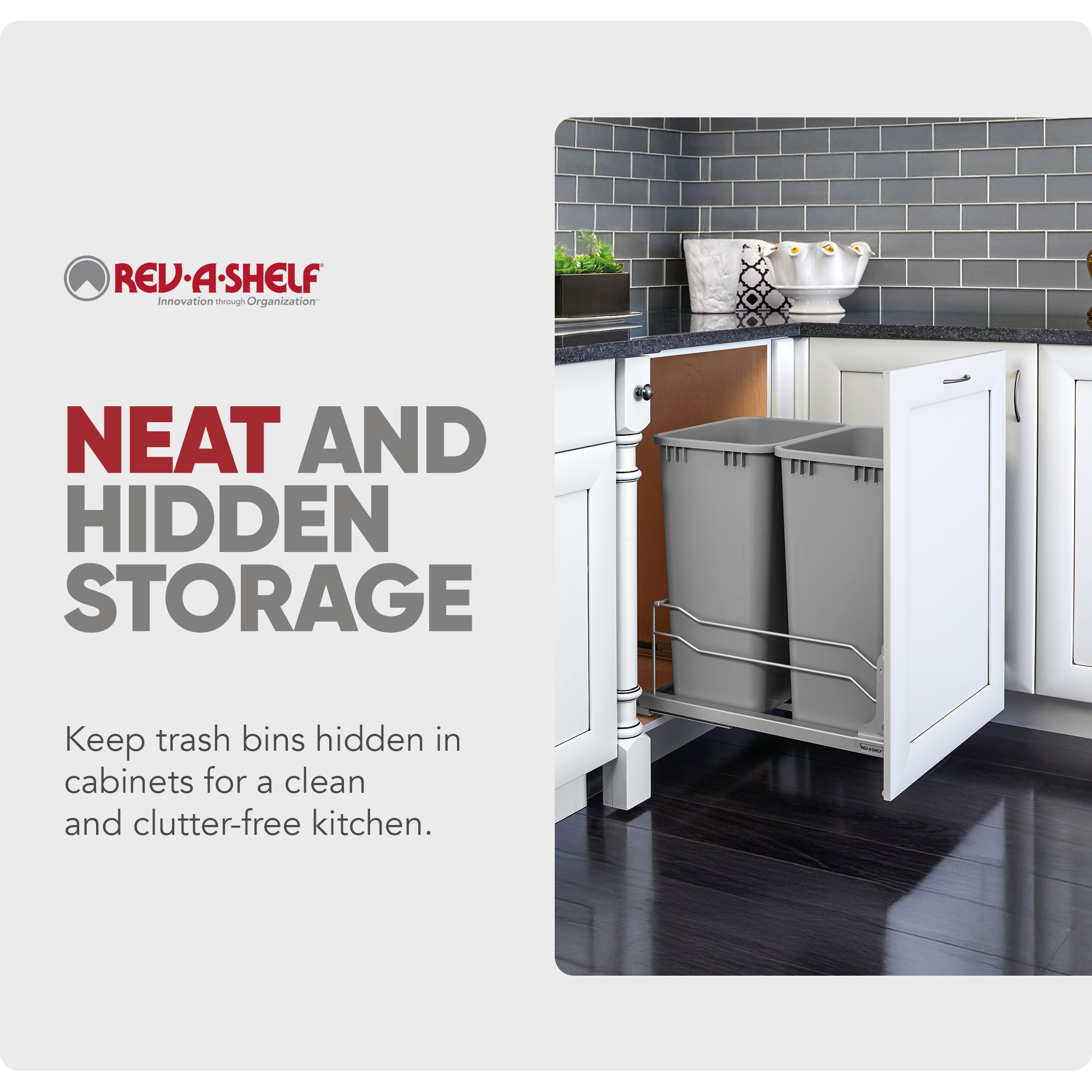 Rev-A-Shelf 53WC Double 50-Qt Pullout Soft Close Waste Containers (Open Box)