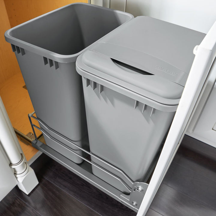 Rev-A-Shelf Double Pullout Trash 50 qt. with Soft-close, 53WC-2150SCDM-217