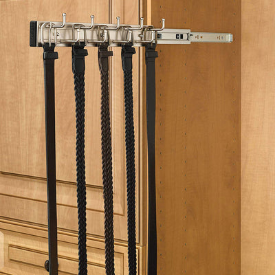 Rev-A-Shelf BRC-14SN 14" Wall Mounted Pullout Belt Rack, Satin Nickel (Used)
