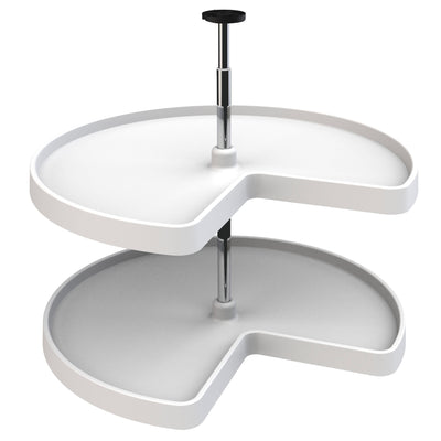 Rev-A-Shelf 3472-28-11-52 28-Inch White Polymer Kidney 2-Shelf Lazy Susan (Used)