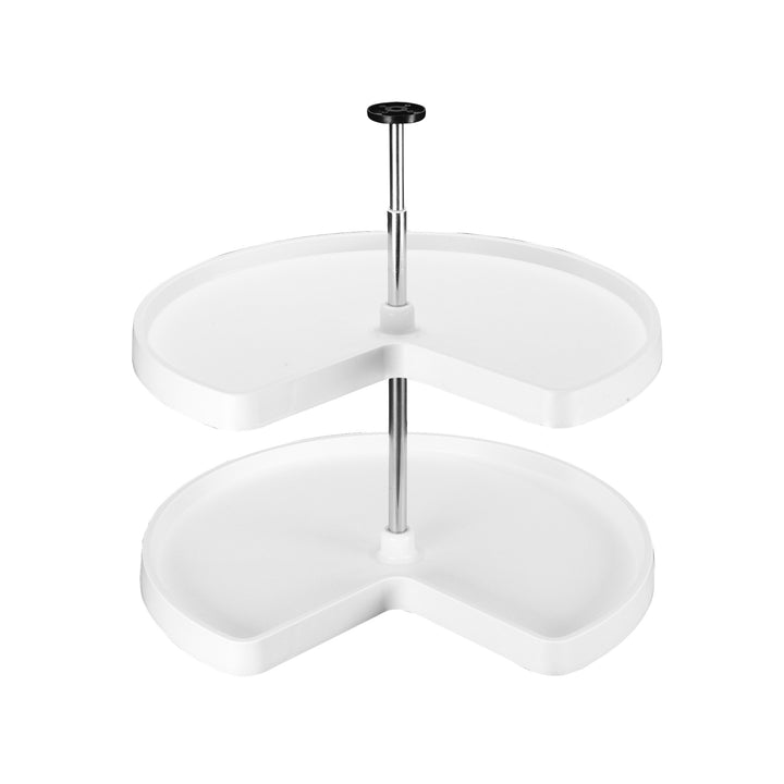 Rev-A-Shelf 28'' Lazy Susan Kidney Polymer 2-Shelf, White, 3472-28-11-52