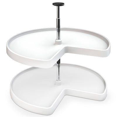 Rev-A-Shelf 3472-28-11-52 28-Inch White Polymer Kidney 2-Shelf Lazy Susan (Used)