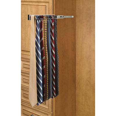 Rev-A-Shelf TRC-14CR 14-Inch Side Mount Extending Tie Rack, Nickel (Used)