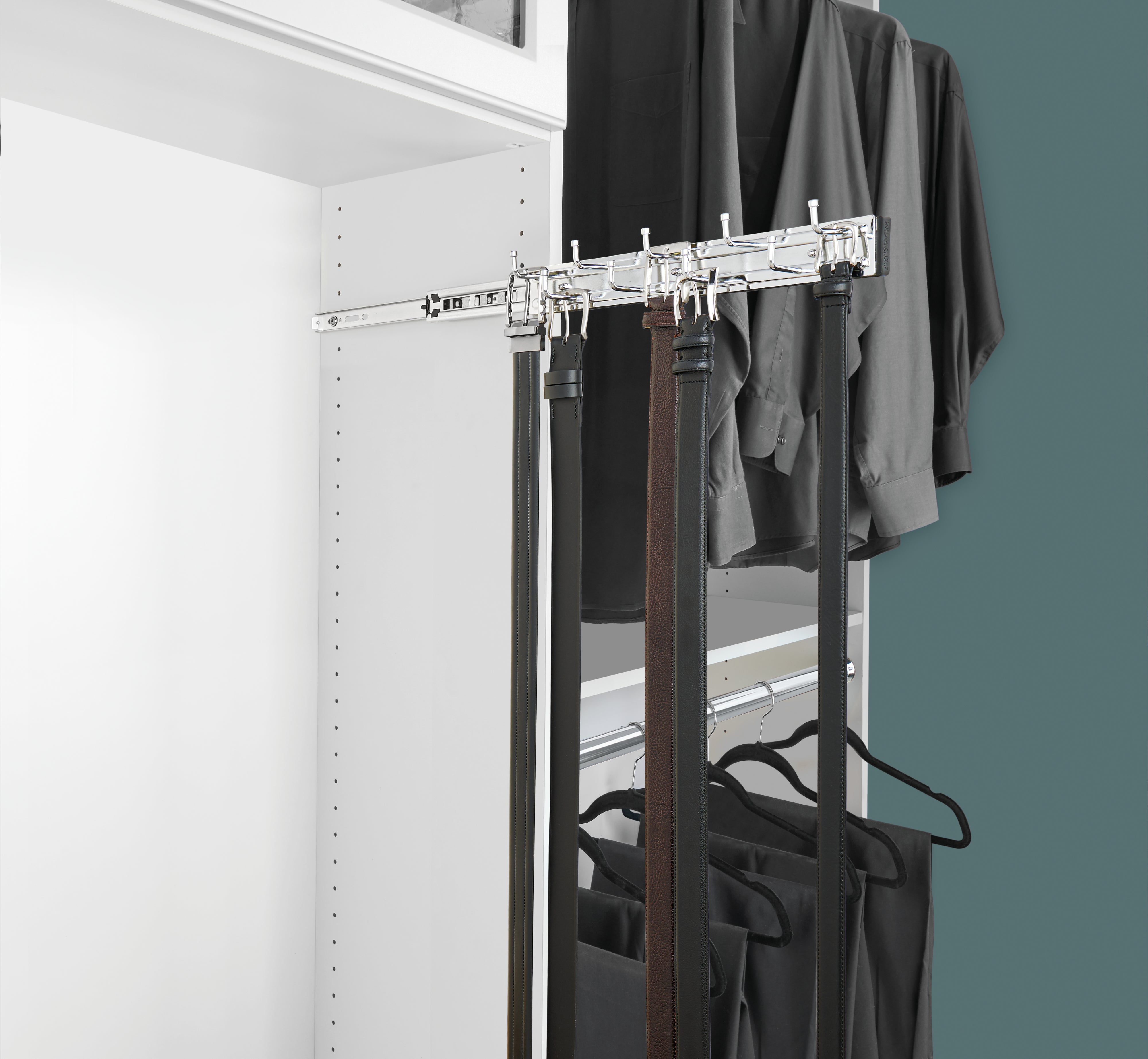 Rev-a-Shelf BRC-14CR 14-Inch Wall Mounted Pullout Belt Rack, Chrome (Used)