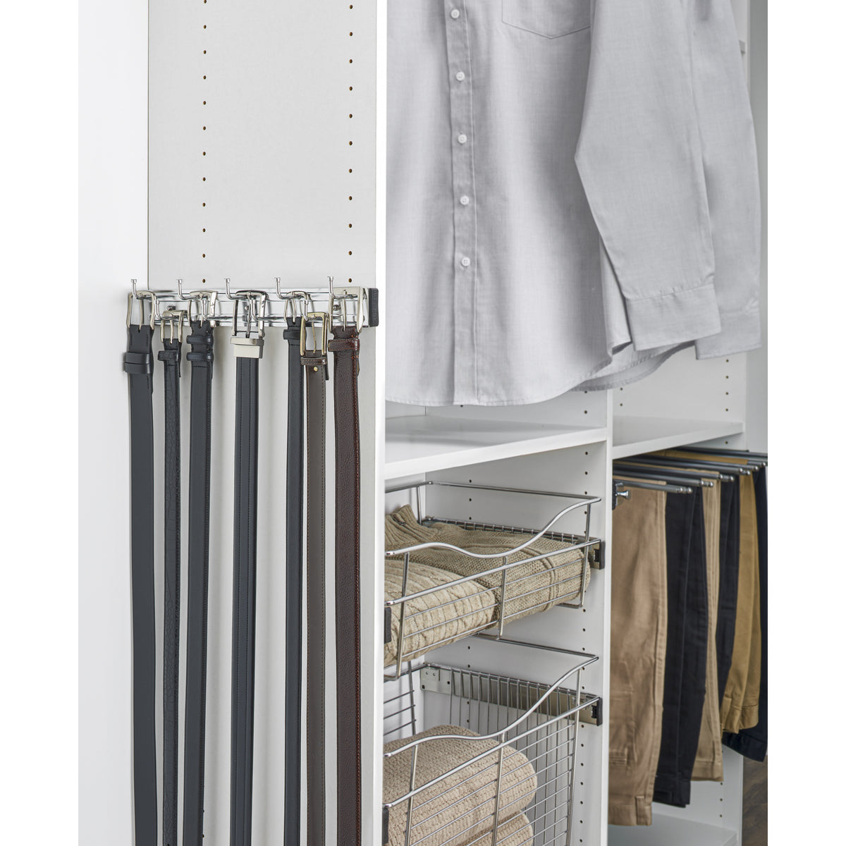Rev-a-Shelf BRC-14CR 14-Inch Wall Mounted Pullout Belt Rack, Chrome (Used)