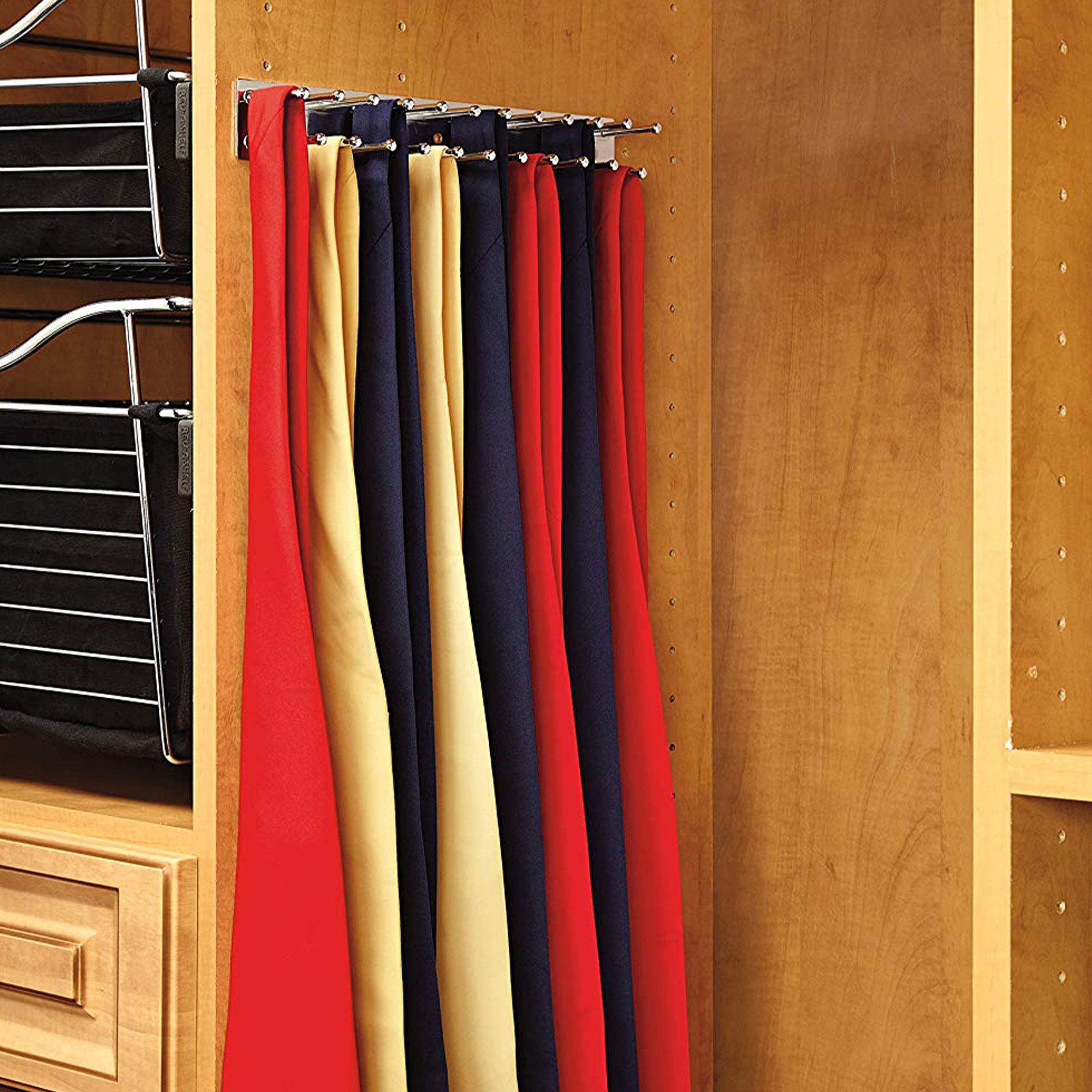 Rev-A-Shelf TRC-12CR 12-Inch Side Mount Extending Tie Rack, Chrome (Used)