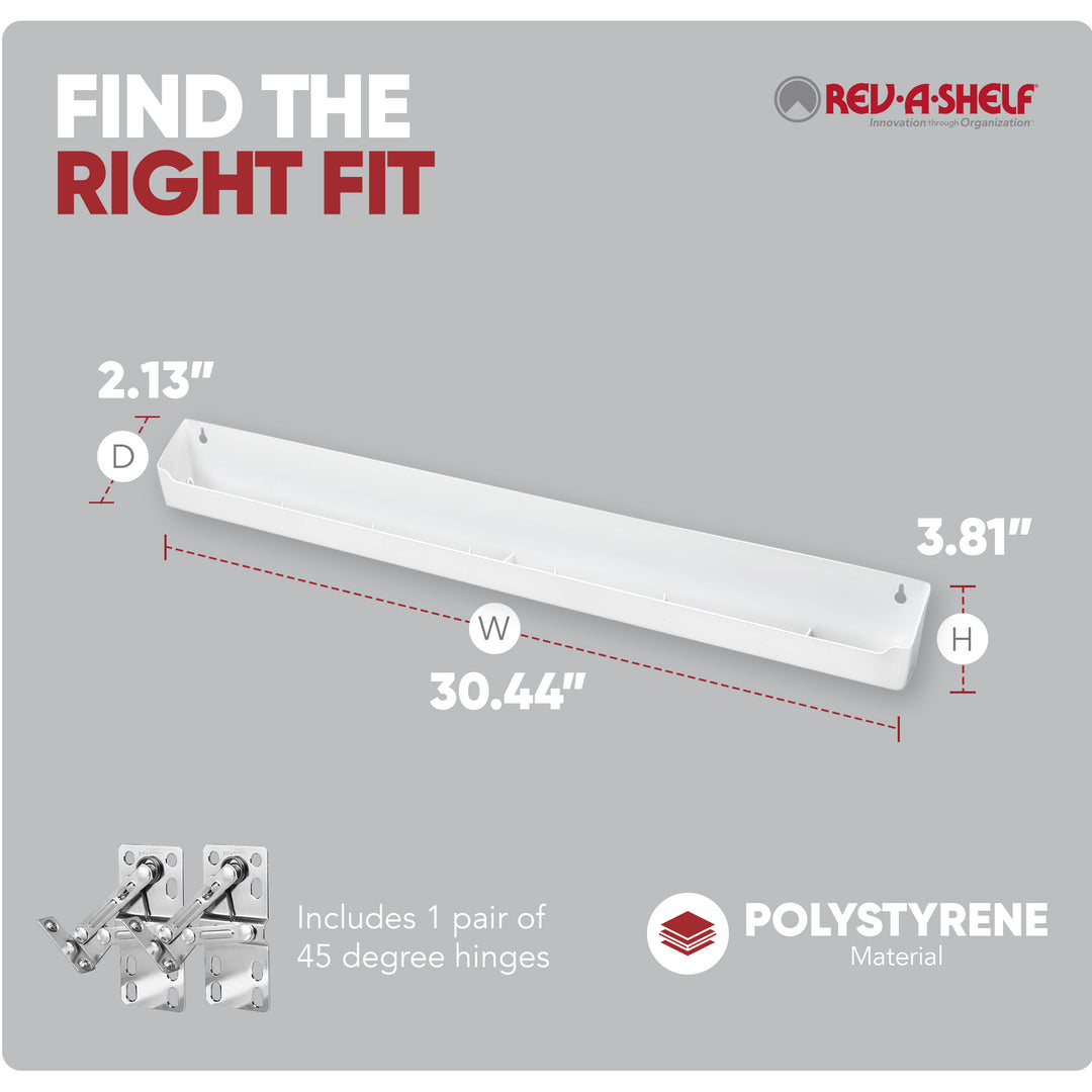 Rev-A-Shelf 30'' Kitchen Tip-Out Tray Polymer, Plastic, White, LD-6591-30-11-1