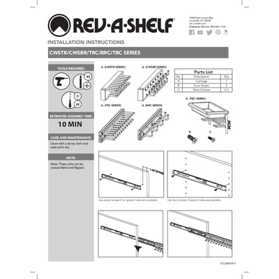 Rev-A-Shelf BRC-12ORB 12-Inch Mounted Pullout Belt Rack Organizer, Bronze (Used)