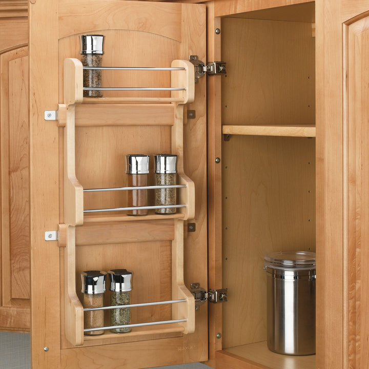 Rev-A-Shelf 15" Kitchen Cabinet Door Mounted 3-Shelf Storage Spice Rack, 4SR-15