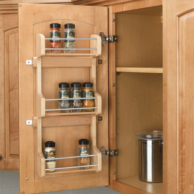 Rev-A-Shelf 15" Kitchen Cabinet Door Mounted 3-Shelf Storage Spice Rack, 4SR-15