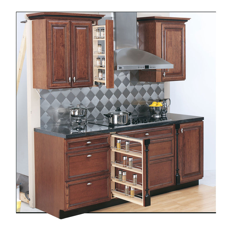 Rev-A-Shelf 3" Pull Out Kitchen Cabinet Filler Organizer Spice Rack, 432-BF-3C