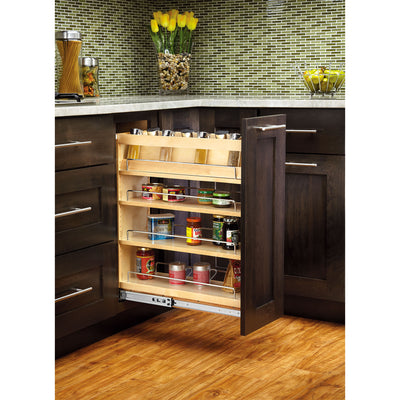 Rev-A-Shelf 448-BC-8C 8" Pullout Cabinet Organizer Rack (Certified Refurbished)