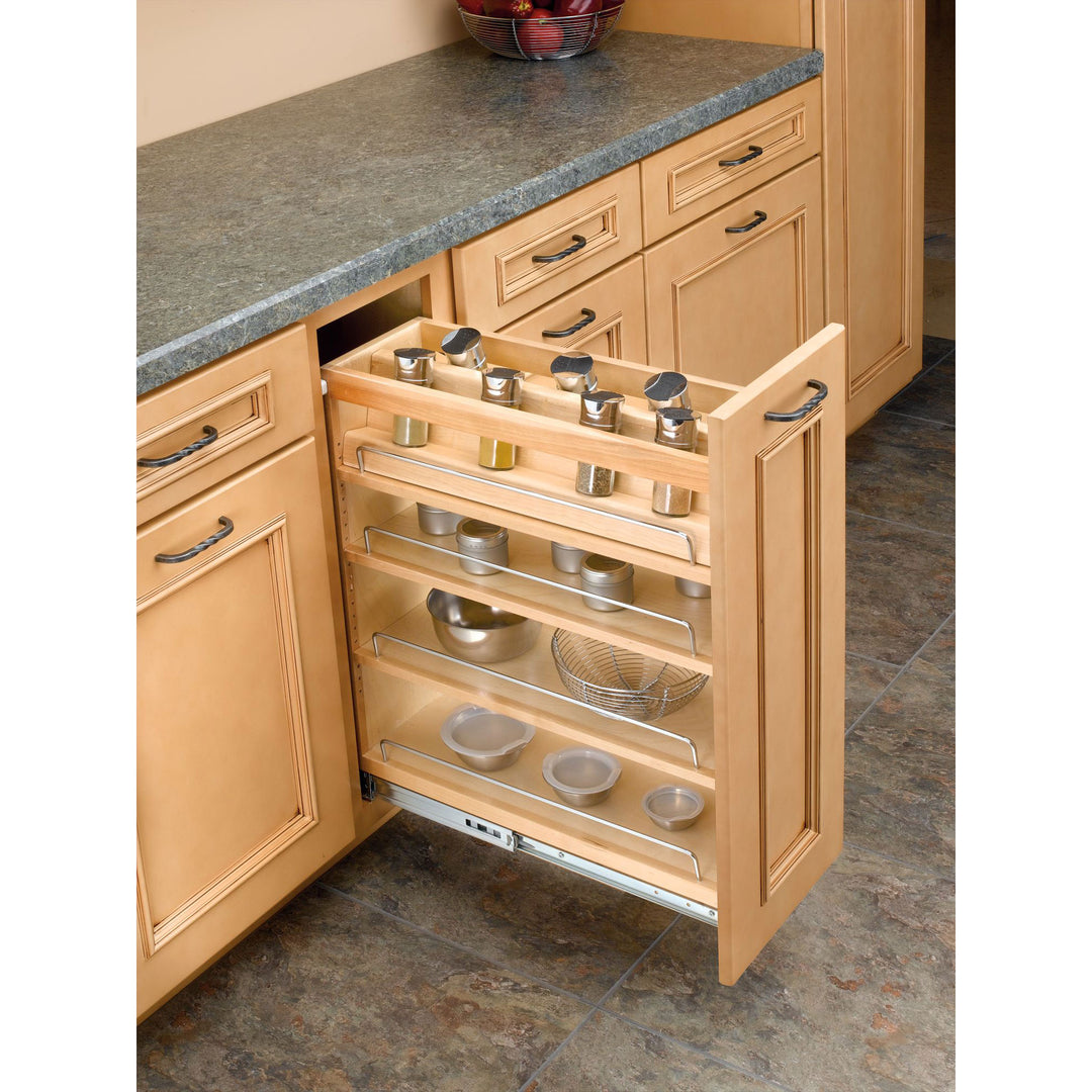 Rev-A-Shelf 8" Pullout Kitchen Cabinet Organizer Pantry Spice Rack, 448-BC-8C