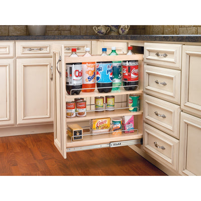 Rev-A-Shelf 8" Pull Out Kitchen Cabinet Organizer Pantry Spice Rack, 448-BC-8C