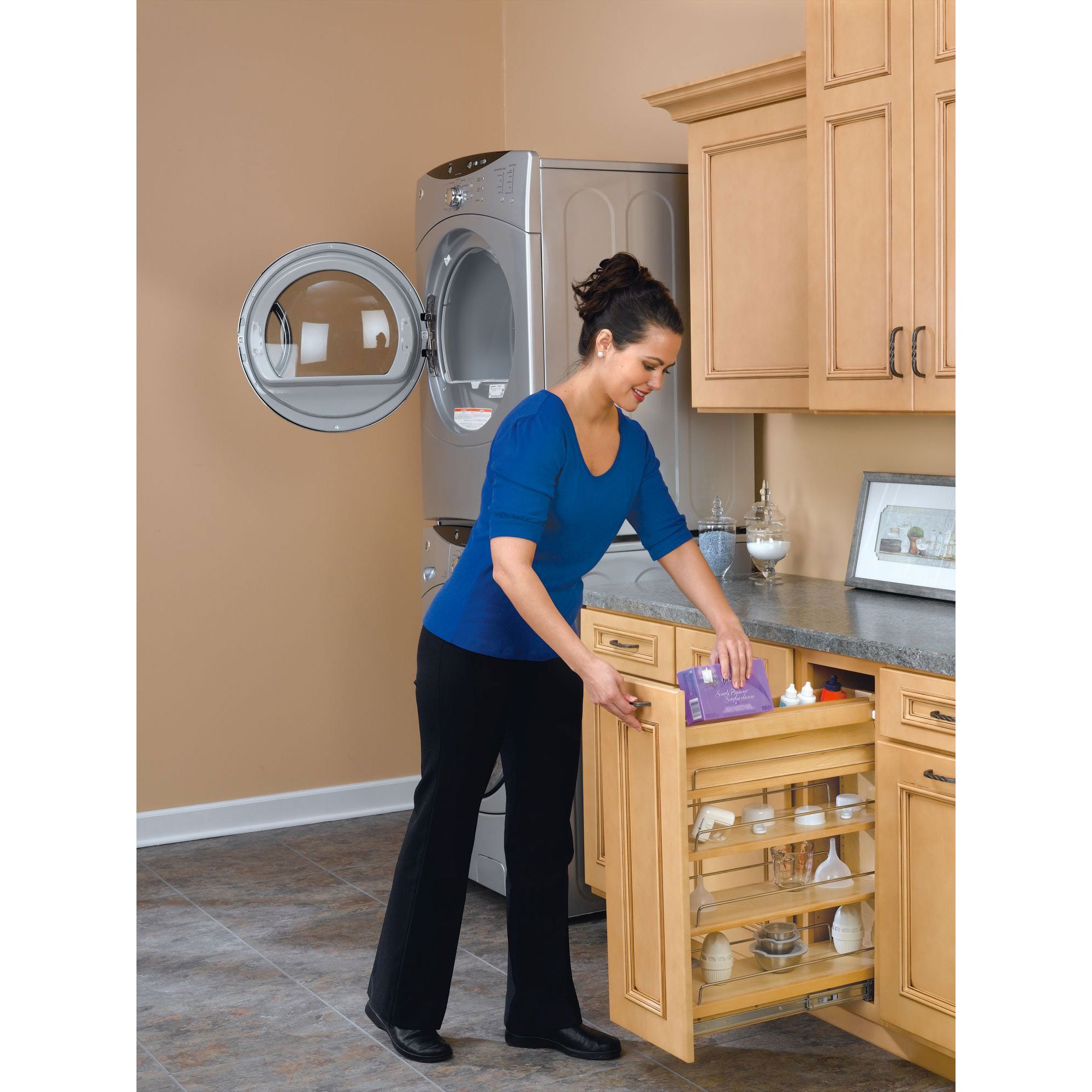 Rev-A-Shelf 448-BC-8C 8" Pullout Kitchen Cabinet Organizer Rack, Maple (Used)