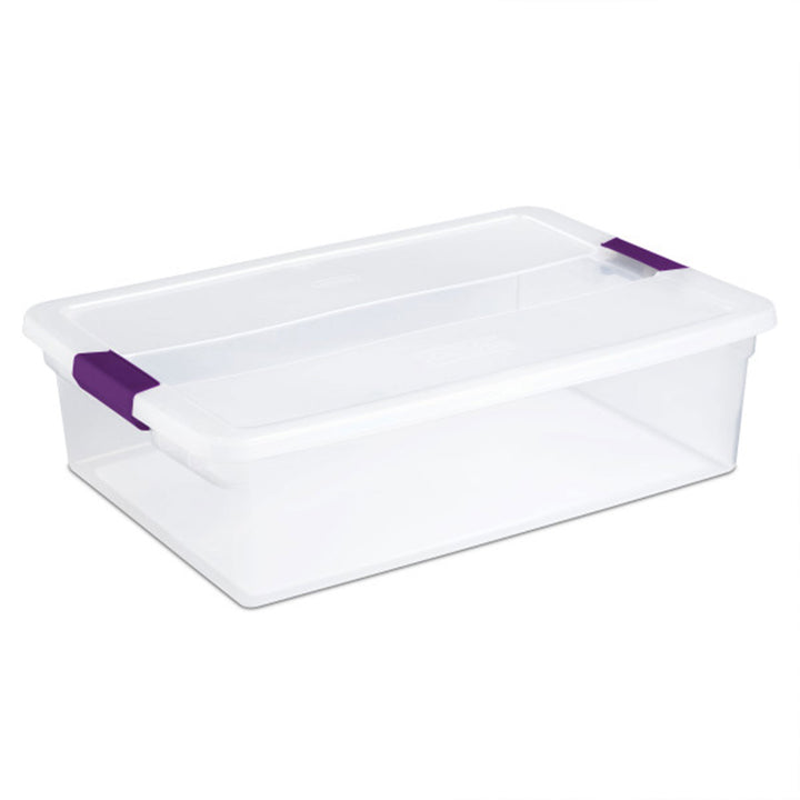 Sterilite 32 Quart Clear View Storage Container Tote w/ Latching Lid, 24 Pack