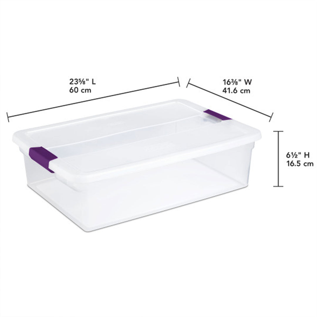 Sterilite 32 Quart Clear View Storage Container Tote w/ Latching Lid, 24 Pack