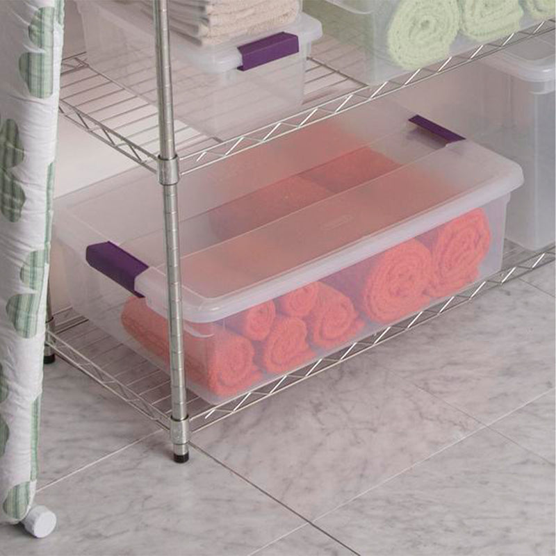 Sterilite 32 Quart Clear View Storage Container Tote w/ Latching Lid, (6 Pack)