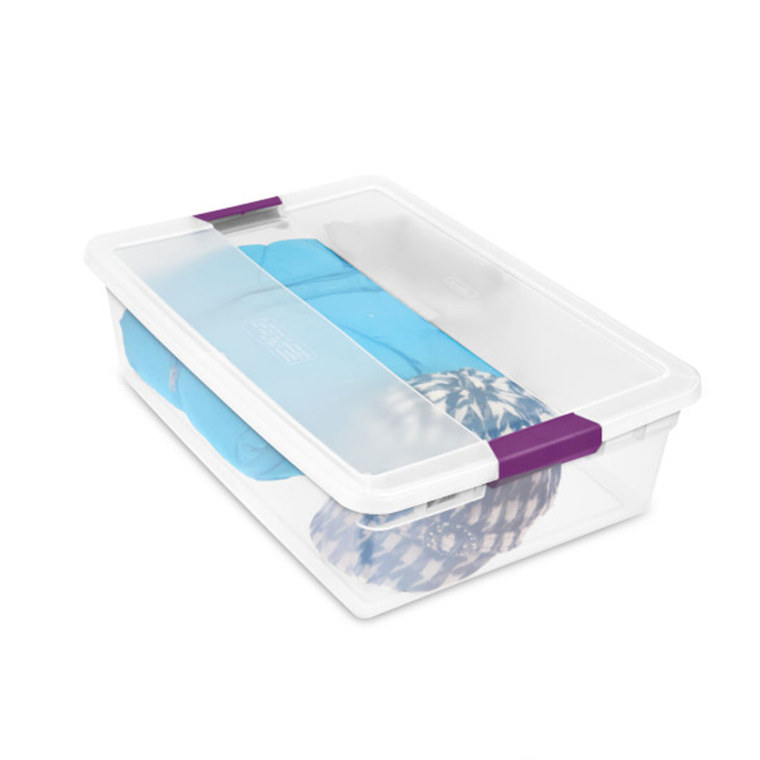 Sterilite 32 Quart Clear View Storage Container Tote w/ Latching Lid, 24 Pack