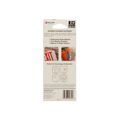 Velcro 1in x 4in Hook and Loop Fastener Set of 10 Strips, Titanium (3 Pack)