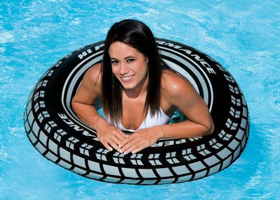 INTEX Giant Tire Inflatable Floating Swimming Tube Raft (Open Box)(2 Pack)