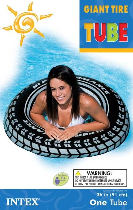 INTEX Giant Tire Inflatable Floating Swimming Tube Raft (Open Box)(2 Pack)