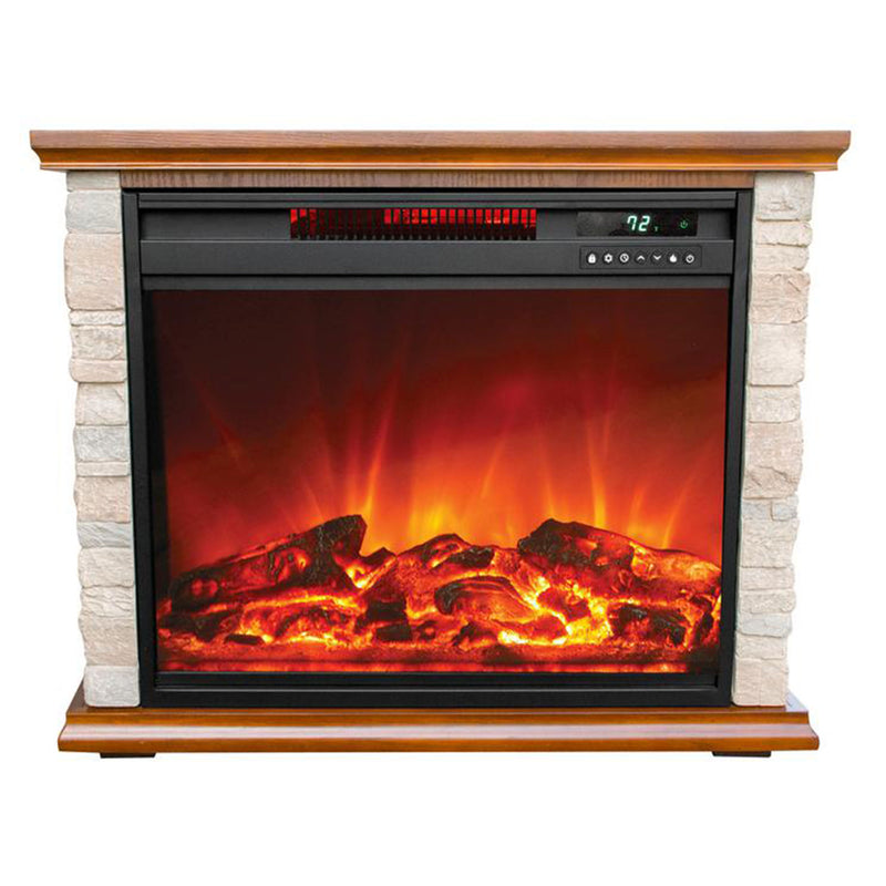 LifeSmart LifePro 1500W Electric Infrared Quartz Indoor Home Fireplace Heater