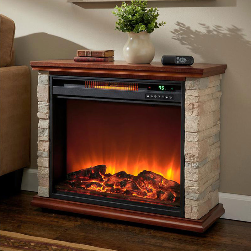 LifeSmart LifePro 1500W Electric Infrared Quartz Indoor Home Fireplace Heater