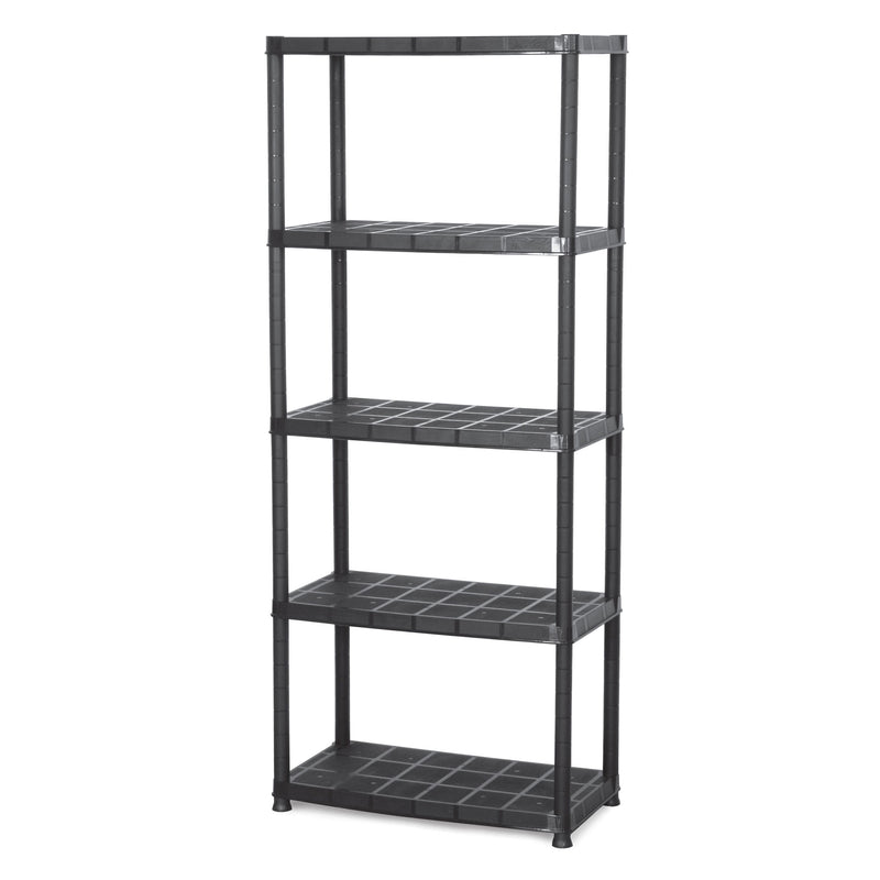 Ram Quality Products Platin 15 inch 5 Tier Plastic Shelves, Black (Open Box)