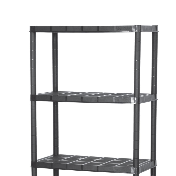 Ram Quality Products Platin 15 inch 5 Tier Plastic Shelves, Black (Open Box)