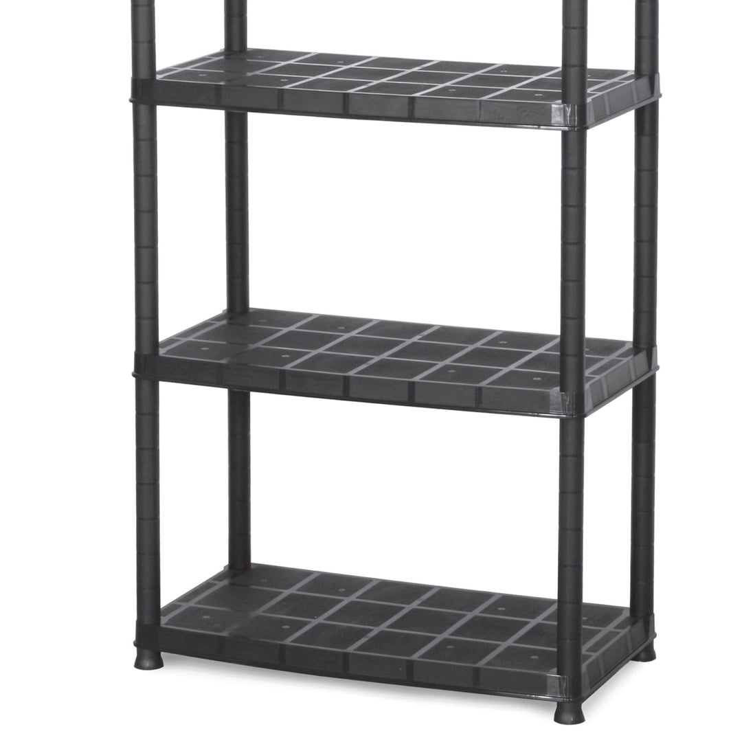 Ram Quality Products Platin 15 inch 5 Tier Plastic Shelves, Black (Open Box) - VMInnovations