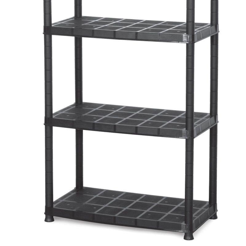 Ram Quality Products Platin 15 inch 5 Tier Plastic Shelves, Black (Open Box)