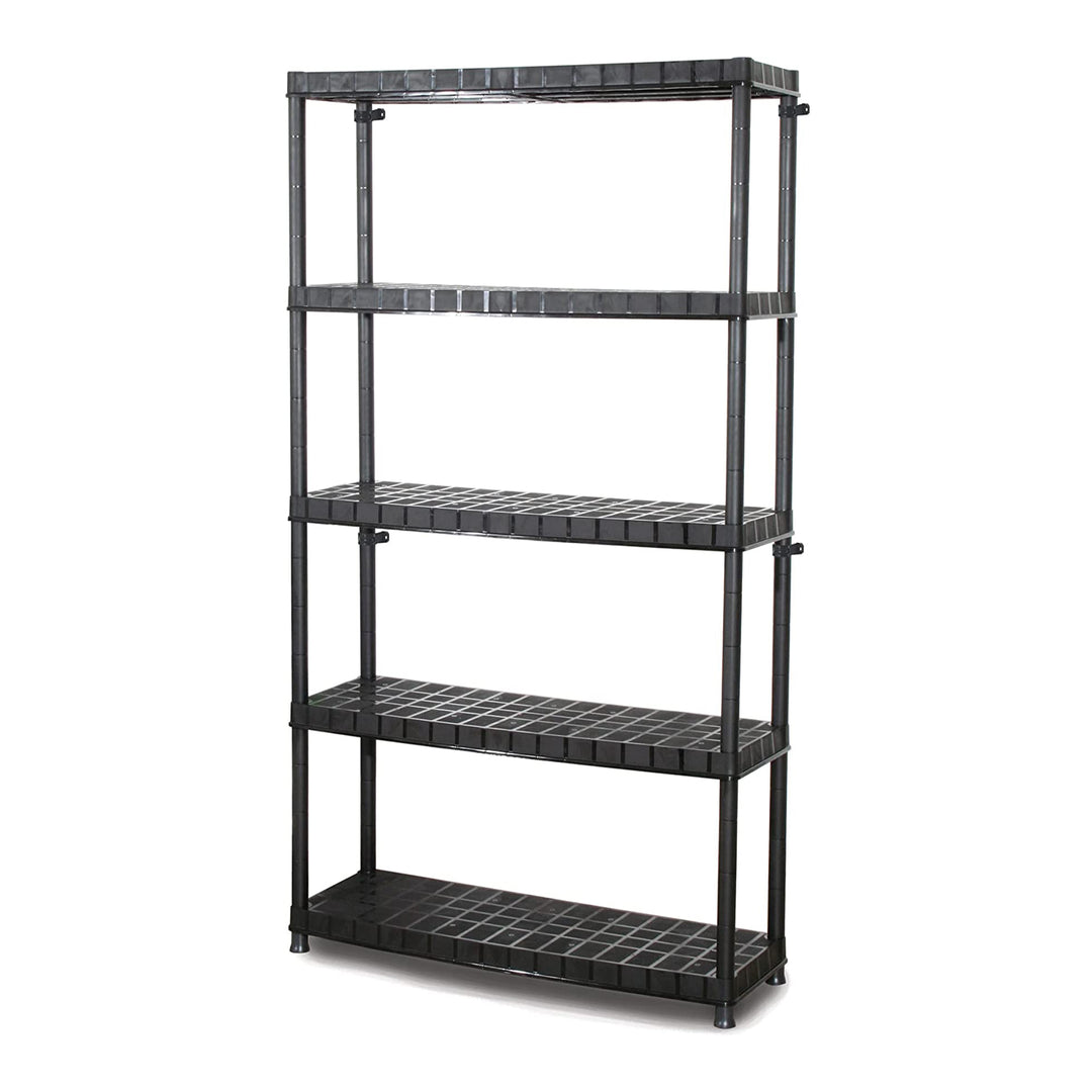 Ram Quality Products Optimo 16 inch 5 Tier Plastic Storage Shelves, Black (Used)