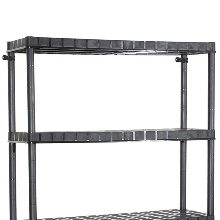 Ram Quality Products Optimo 16 inch 5 Tier Plastic Storage Shelves, Black