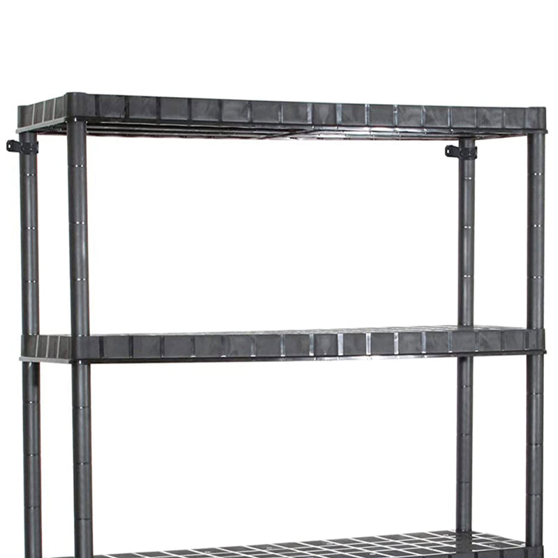 Ram Quality Products Optimo 16 inch 5 Tier Plastic Shelves, Black (Open Box)