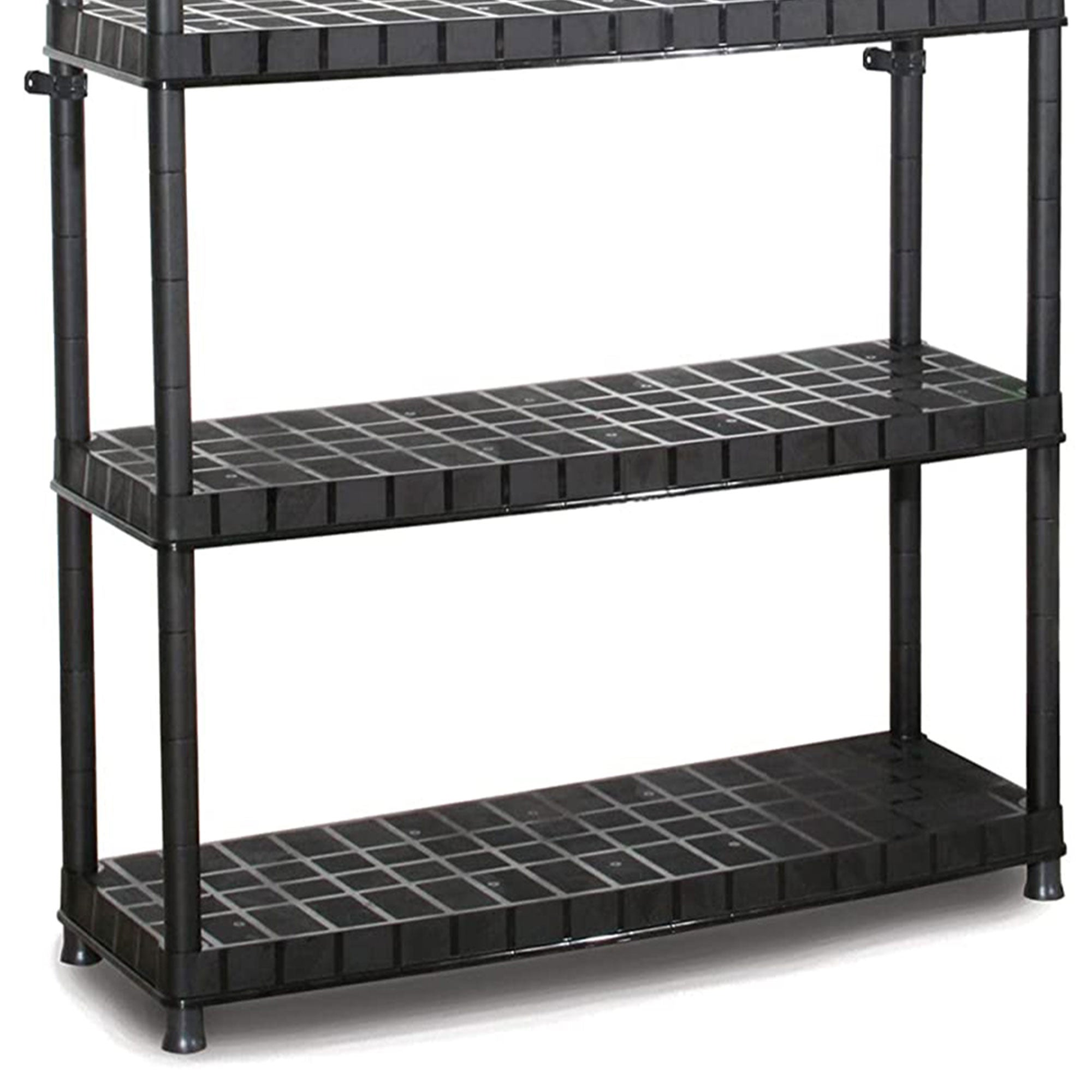 Ram Quality Products Optimo 16 inch 5 Tier Plastic Shelves, Black (Open Box) - VMInnovations