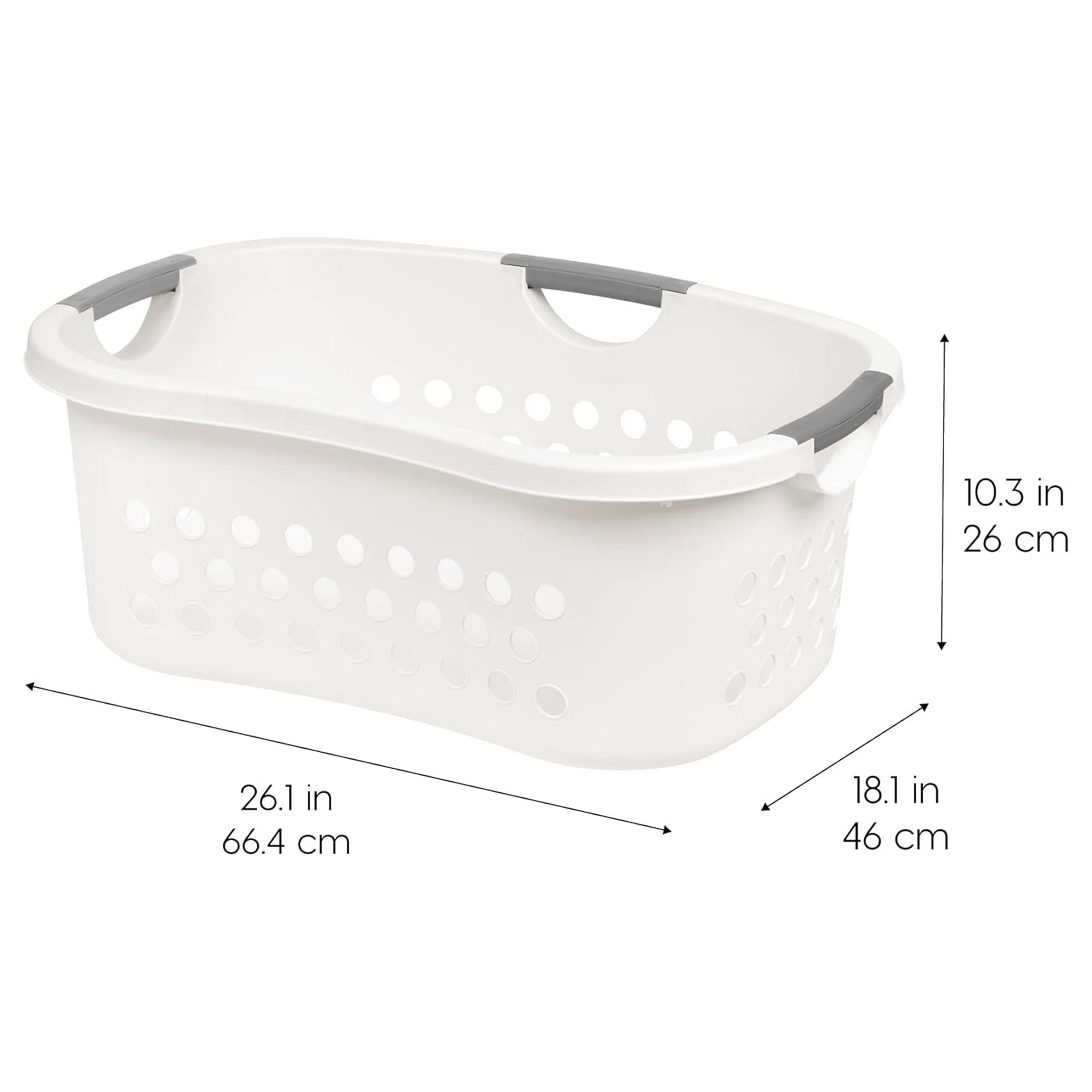 IRIS Comfort Carry White Plastic Lightweight Laundry Basket Pack of 3 (Open Box) - VMInnovations