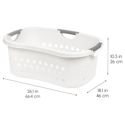 IRIS Comfort Carry White Plastic Lightweight Laundry Basket Pack of 3 (Open Box) - VMInnovations