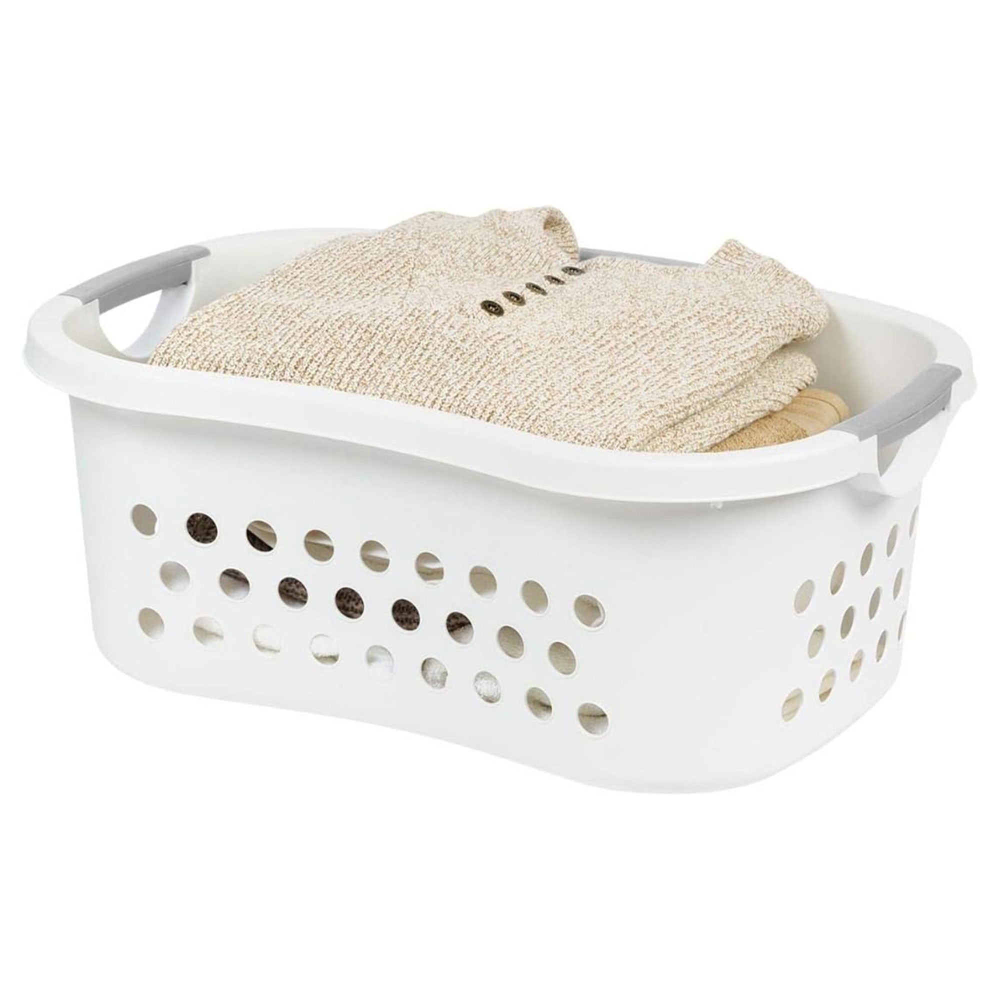 IRIS Comfort Carry White Plastic Lightweight Laundry Basket Pack of 3 (Open Box) - VMInnovations