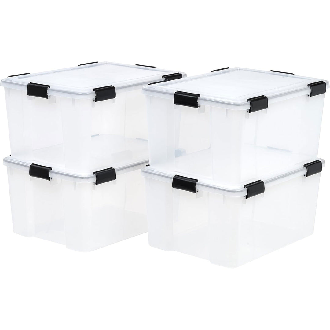 IRIS USA 110559 62.8 Quart Weathertight Plastic Storage Box, Clear (Open Box)