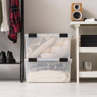 IRIS USA 110559 62.8 Quart Weathertight Plastic Storage Box, Clear (Open Box) - VMInnovations