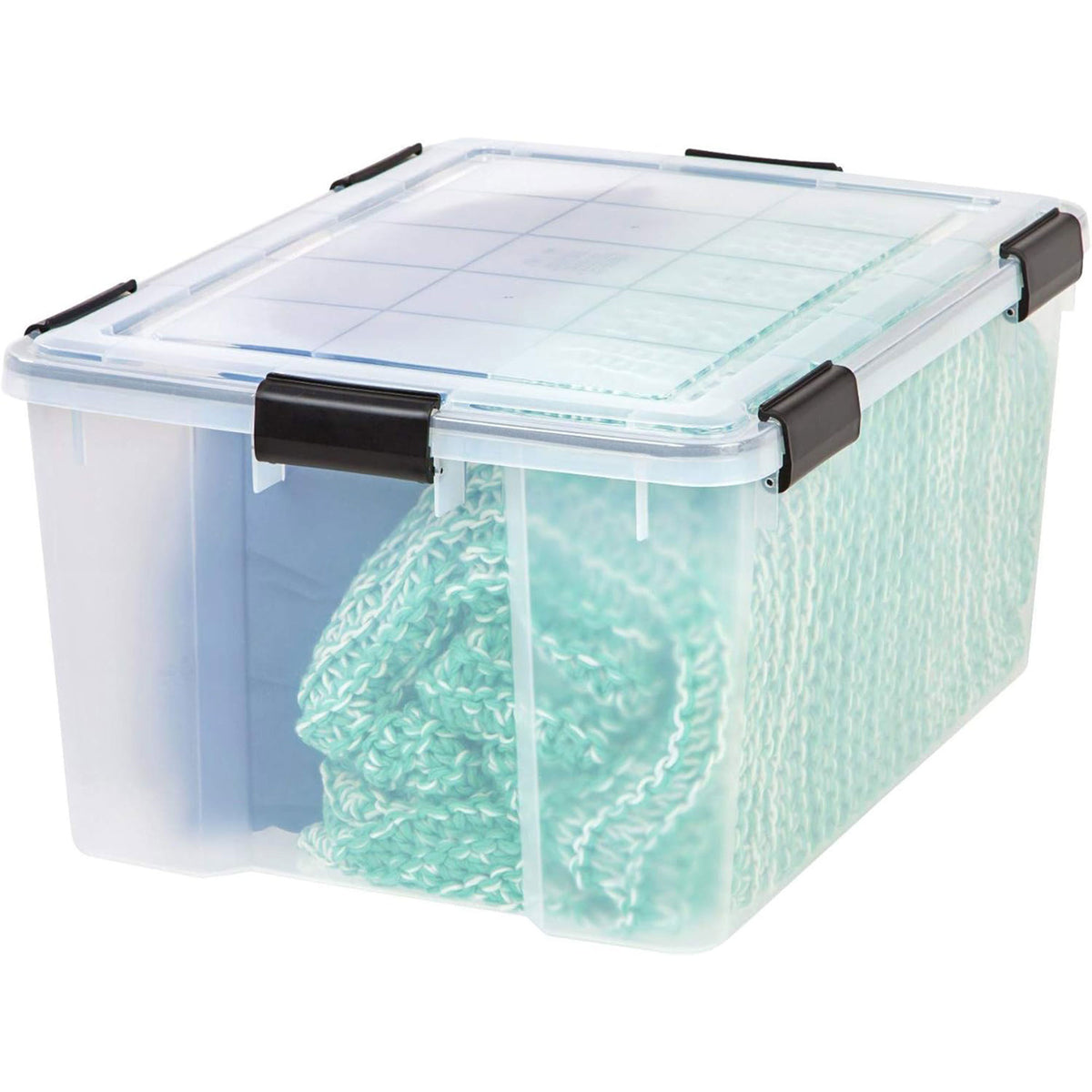 IRIS USA 8 Pack 62.8 Qt Storage Bins Plastic Gasket Box with Tight Latching Lids