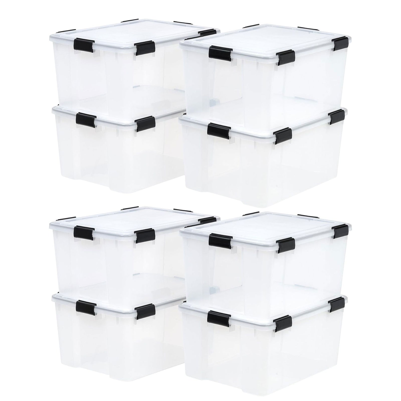 IRIS USA 110559 62.8 Quart Weathertight Plastic Storage Box, Clear (4 Pack) - VMInnovations