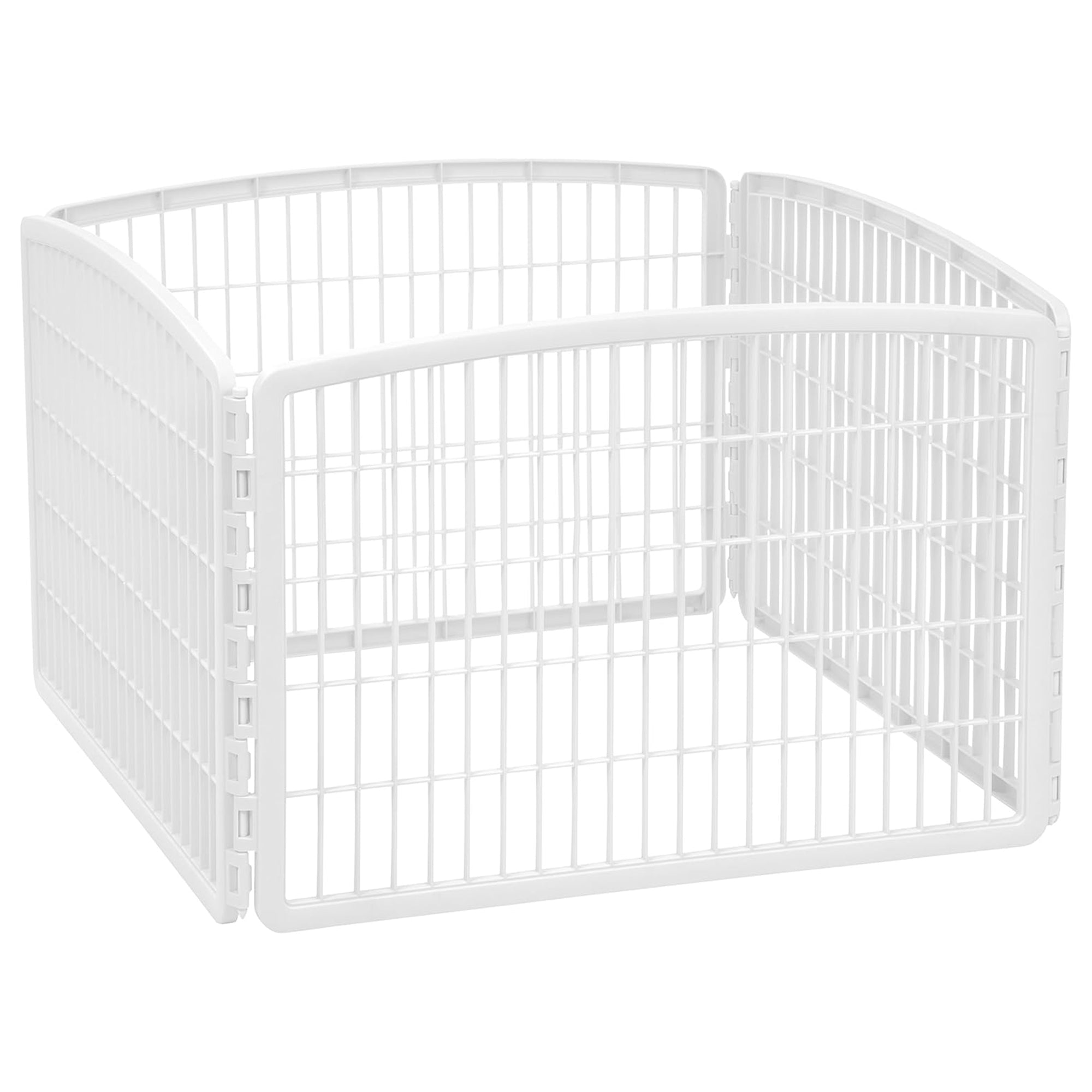 IRIS USA 4 Panel 3 Foot 24 Inch High Plastic Pet Play Pen, White (Open Box)