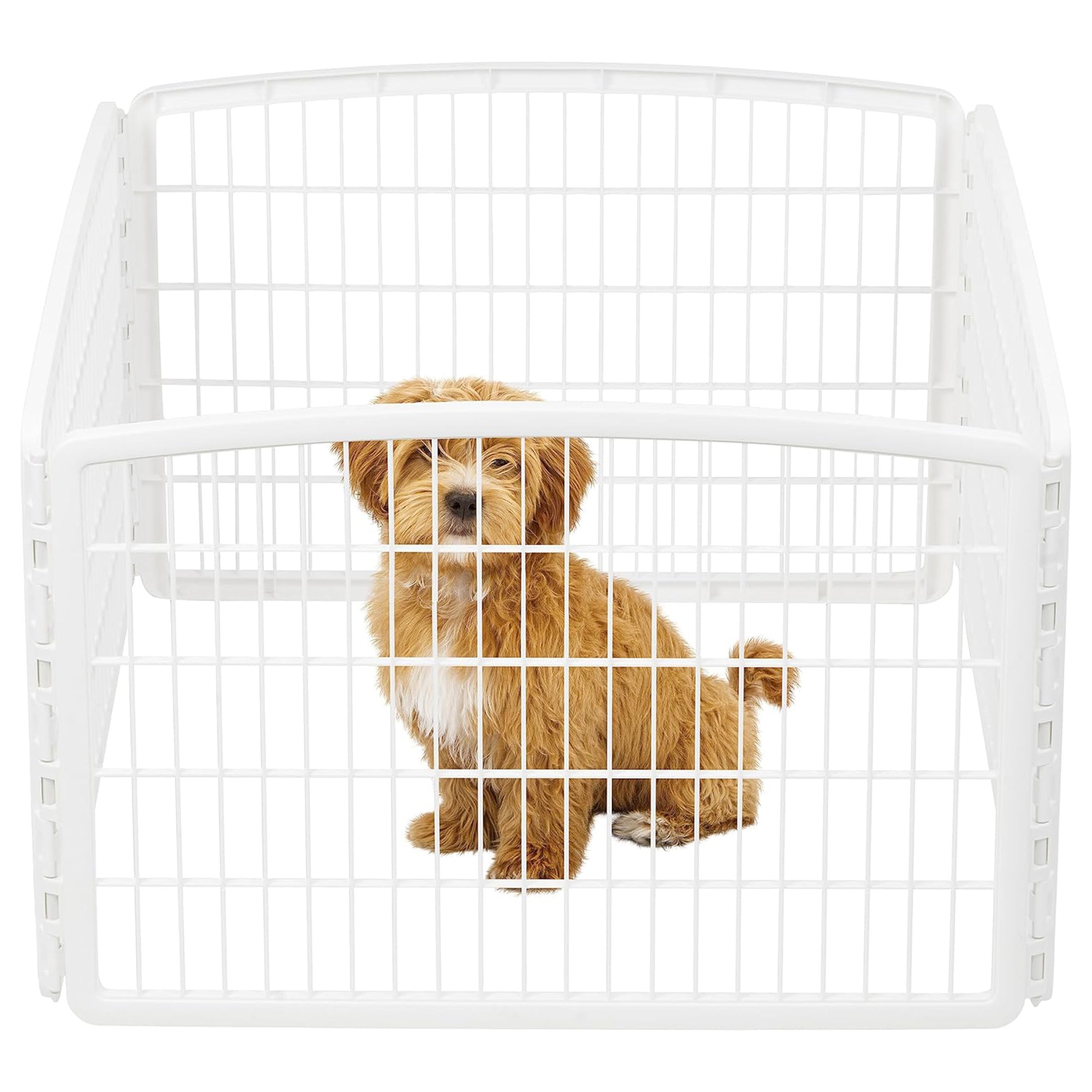 IRIS USA 4 Panel 3 Foot 24 Inch High Plastic Pet Play Pen, White (Open Box) - VMInnovations